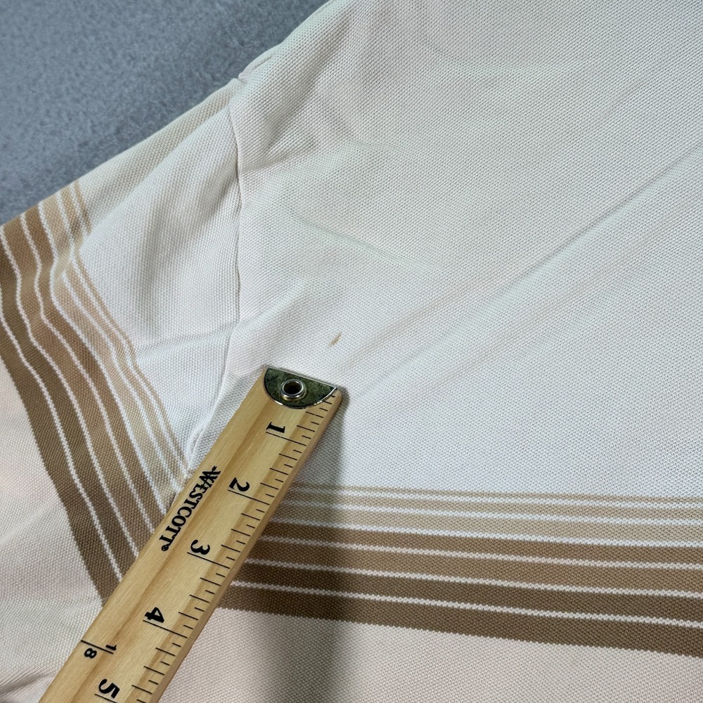 Banana Republic Fitted Polo‎ Shirt Mens XL Beige Stripe Comfort Classic Preppy - Picture 8 of 15